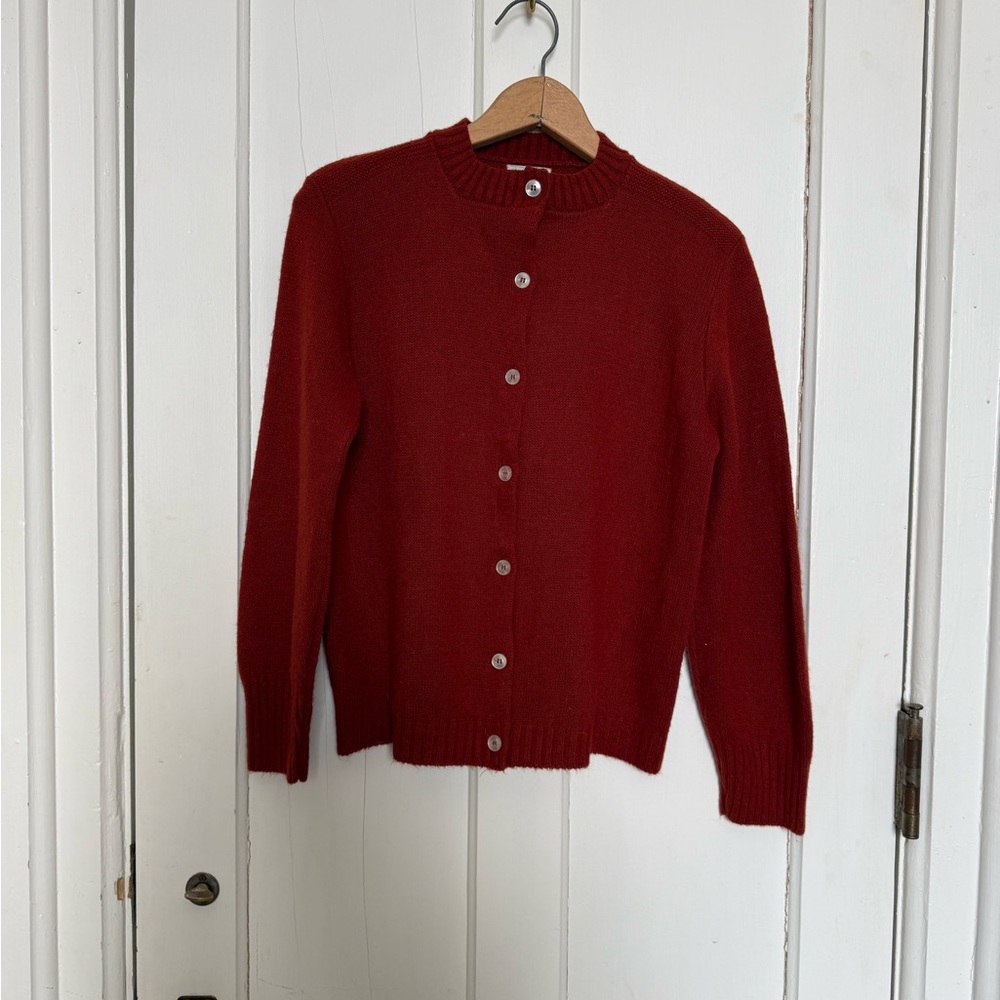 Rust Red Vintage Cardigan Sweater small - Picture 2 of 7